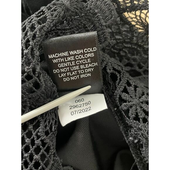 Chelsea & Violet Women's Size M Black Mini Dress Velvet Long Sleeve Lace - Picture 6 of 9